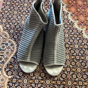 Eileen Fisher Floret Cage Gray Suede Ankle Booties